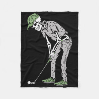 Cobertor De Velo Funny Skeleton Playing Golf Lovers Spooky Hallowee