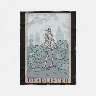Cobertor De Velo Funny Skeleton Tarot Card Deadlifter Bodybuilding 