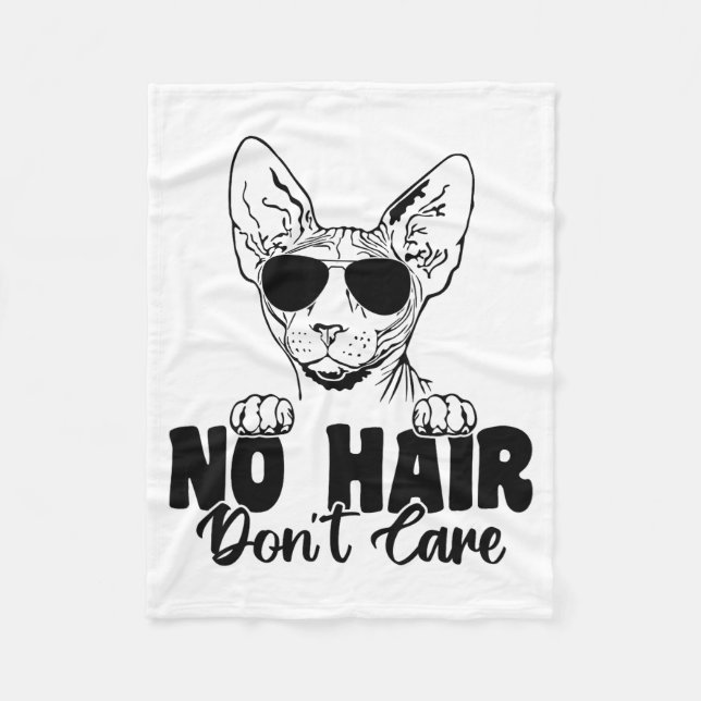 Cobertor De Velo Funny Sphynx Cat No Hair Don't Care Bald Hairless  (Frente)