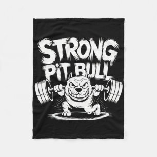 Cobertor De Velo Funny Strong Crucifix Levantando Pitbull