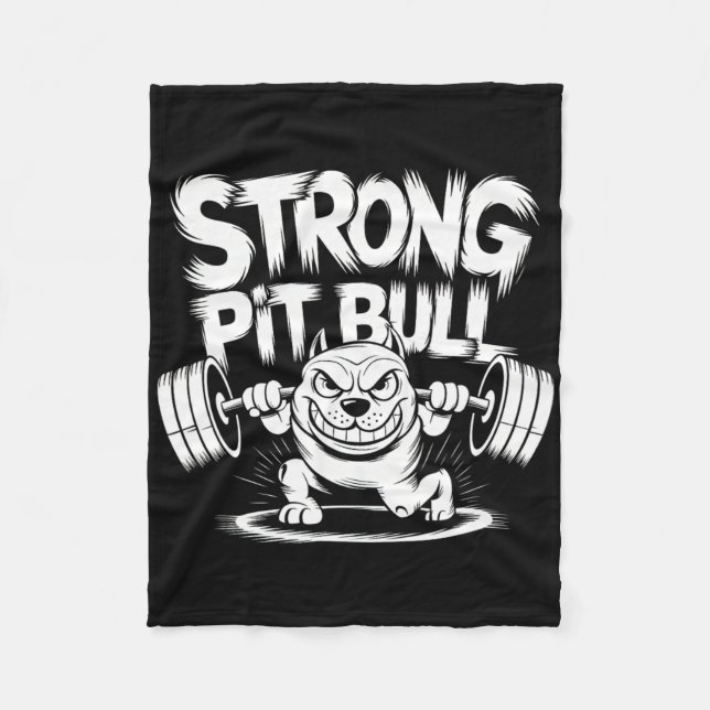 Cobertor De Velo Funny Strong Crucifix Levantando Pitbull (Frente)