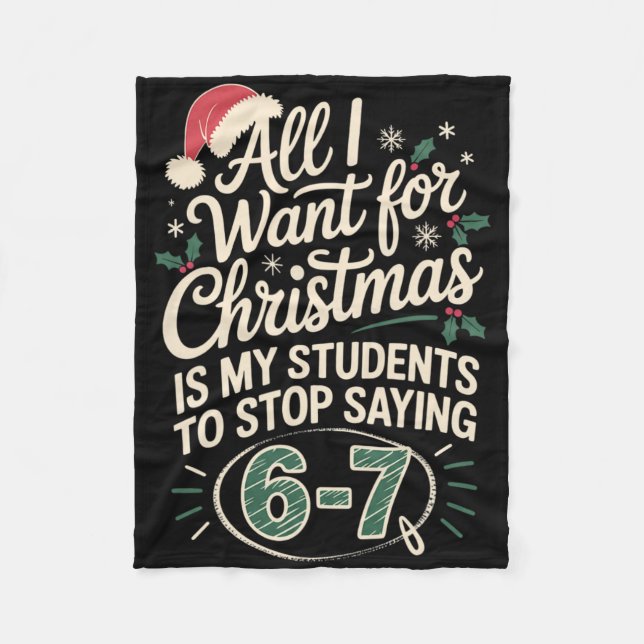 Cobertor De Velo Funny Students Saying 6-7 67 Six Seven Teacher Chr (Frente)