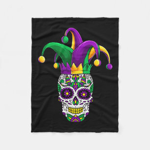 Cobertor De Velo Funny Sugar Skull Mardi Gras Party Roupa