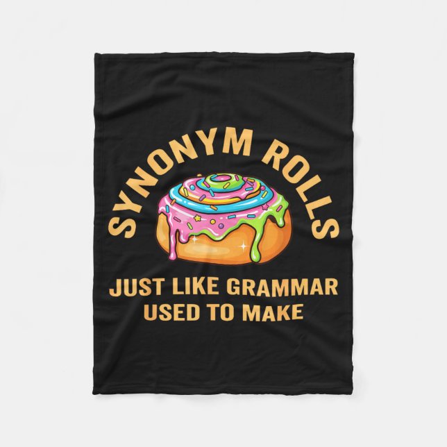 Cobertor De Velo Funny Synonym Rolls Joke Cinnamon Rolls Grammar Pu (Frente)