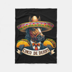 Cobertor De Velo Funny Taco Horse Racing Vintage Cinco De Der