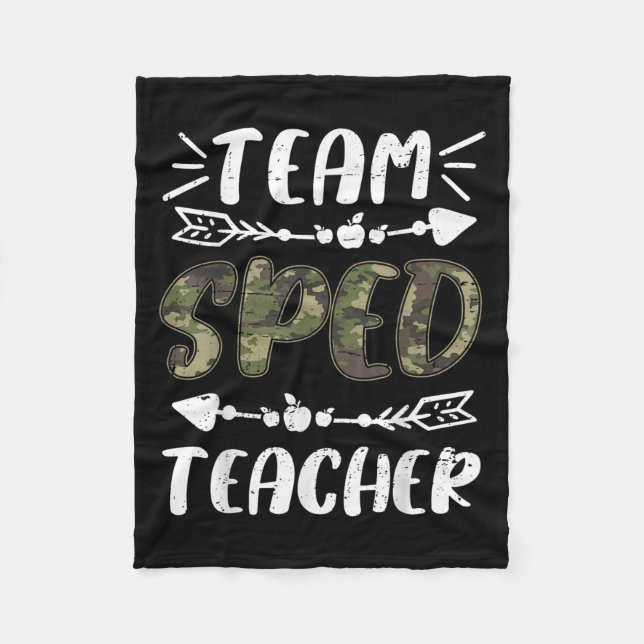 Cobertor De Velo Funny Team Sped Teacher Camo Teacher Student Back  (Frente)