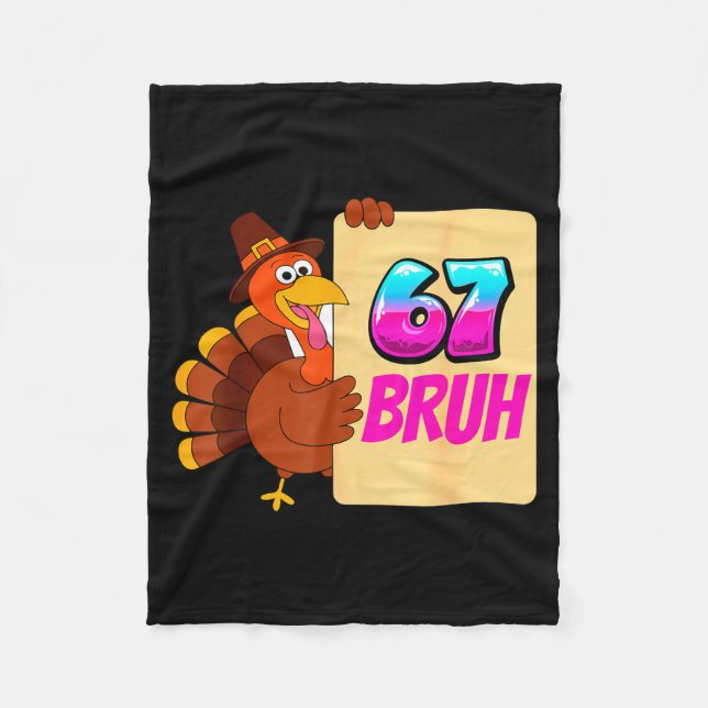 Cobertor De Velo Funny Thanksgiving 67 Baseball Drip Gobble Turkey  (Frente)