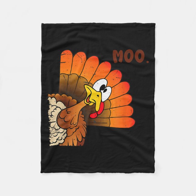 Cobertor De Velo Funny Thanksgiving Cute Turkey Moo I'm A Cow Men W (Frente)