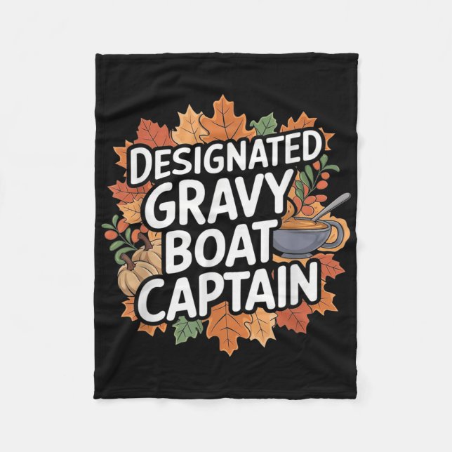 Cobertor De Velo Funny Thanksgiving Food - Gravy Boat Captain  (Frente)