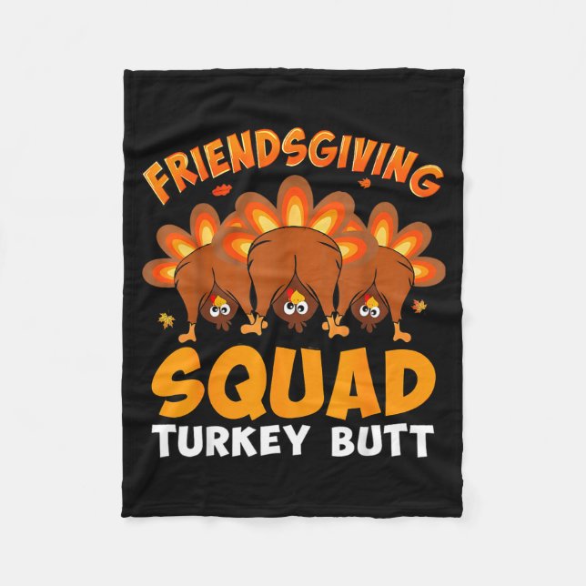 Cobertor De Velo Funny Thanksgiving Friendsgiving Squad Turkey Butt (Frente)