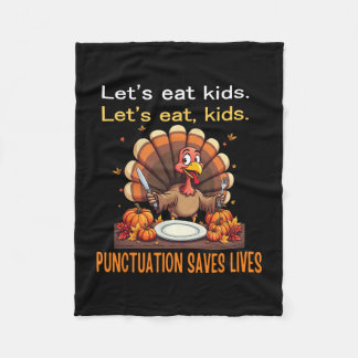 Cobertor De Velo Funny Thanksgiving Teacher Turkey Lets Eat Kids Pu
