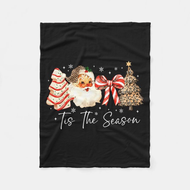 Cobertor De Velo Funny Tis The Season Christmas Tree Santa Funny Xm (Frente)
