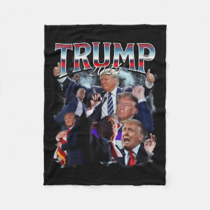 Cobertor De Velo Funny Trump 2024 Campaign 90s Rap Trendy Bootleg