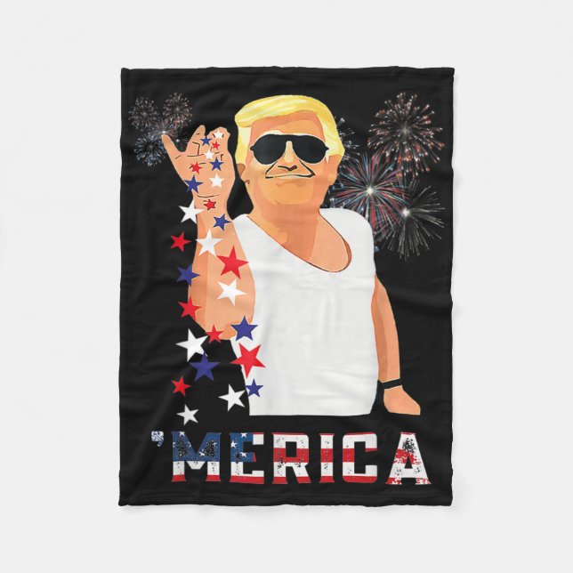 Cobertor De Velo Funny Trump Salt Merica Freedom 4 De Julho Oferece (Frente)