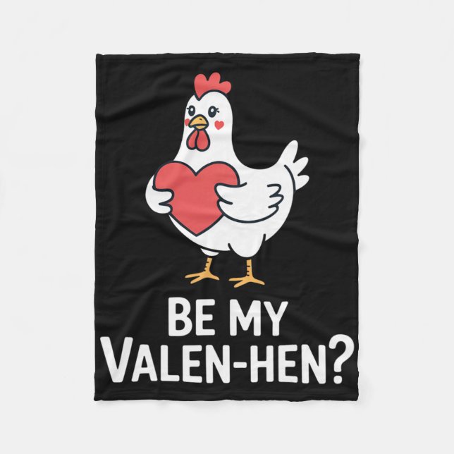 Cobertor De Velo Funny Valentine Cute Chicken Lover Be My Valen Hen (Frente)
