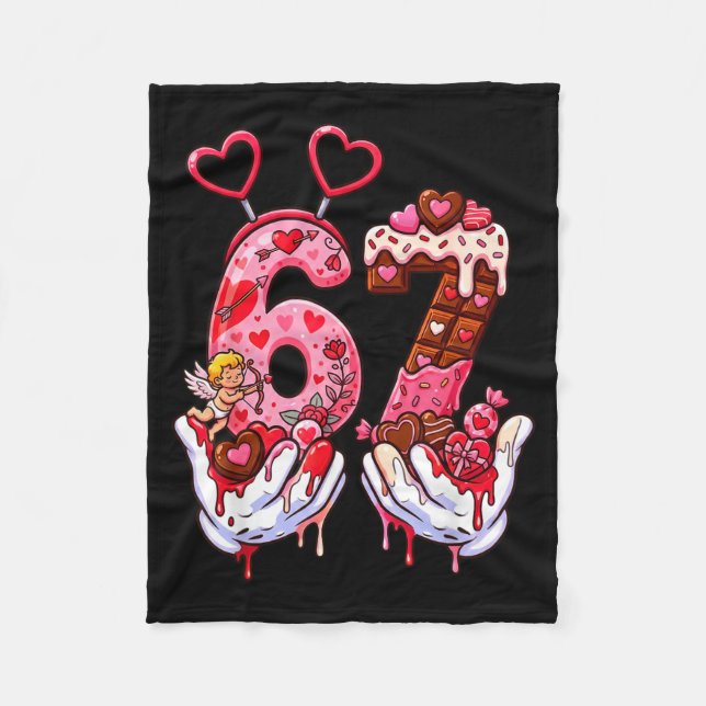 Cobertor De Velo Funny Valentine's Day 67 Meme Hands Six Seven Cud  (Frente)