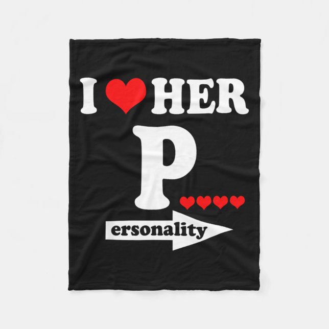 Cobertor De Velo Funny Valentine's Day Couple Matching I Love Her I (Frente)