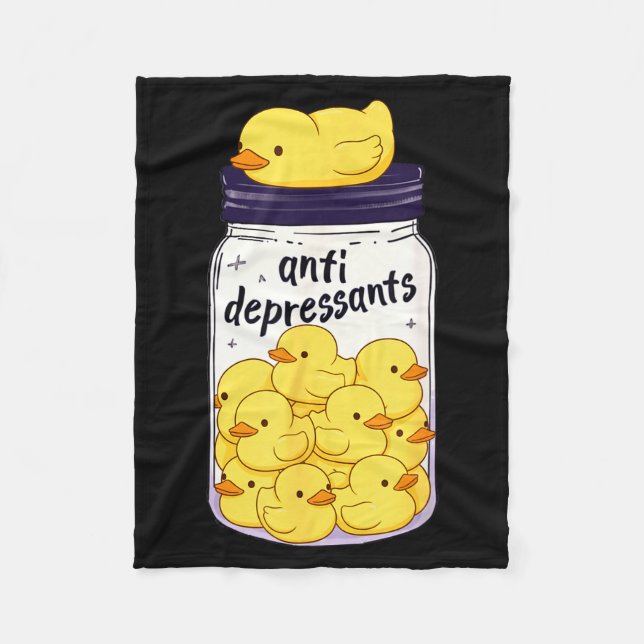 Cobertor De Velo Funny Yellow Duck Anti Depressant Jar Zoo Boys Gir (Frente)