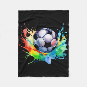 Cobertor De Velo Futebol Aquarela Bola de Futebol Artístico Salpico