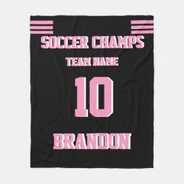 Cobertor De Velo Futebol campeão Jogador personalizado cor-de-rosa 