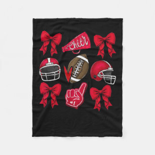 Cobertor De Velo Futebol Coquette Arco Cheer Mãe Red