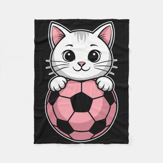 Cobertor De Velo Futebol de Gatos Futebol Engraçado  (Frente)