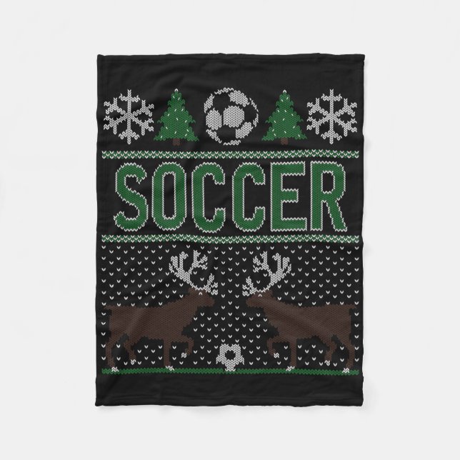 Cobertor De Velo Futebol de Suéter de Natal Feio (Frente)