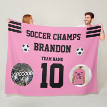 futebol Fleece Blanket fotos rosa personalizadas i