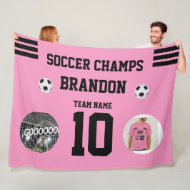 Cobertor De Velo futebol Fleece Blanket fotos rosa personalizadas i