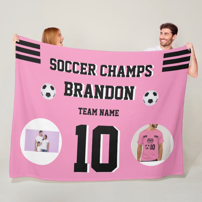 Cobertor De Velo futebol Fleece Blanket fotos rosa personalizadas i (In Situ)