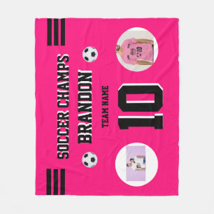 Cobertor De Velo futebol Fleece Blanket fuchia fotos personalizadas
