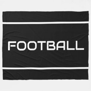 Cobertor De Velo FUTEBOL Listras de texto branco elegante em preto