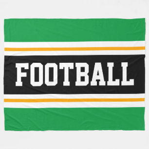 Cobertor De Velo FUTEBOL Listras Esportivas Verde Brilhante Preto L