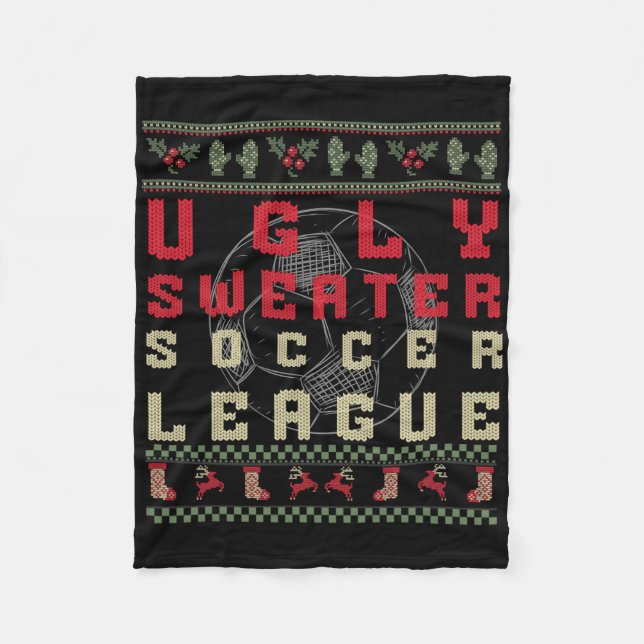 Cobertor De Velo Futebol Natal Feio – Camisa engraçada de suéter fe (Frente)