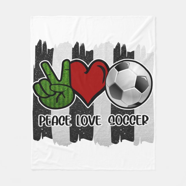 Cobertor De Velo Futebol Peace and Love (Frente)