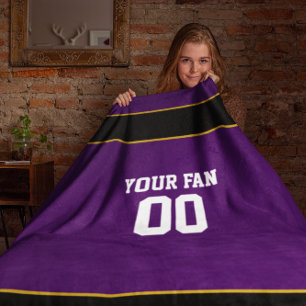 Cobertor De Velo Futebol roxo & preto personalizado