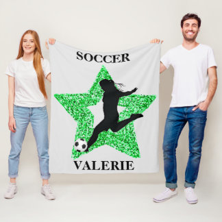 Cobertor De Velo Futebol Superstar Flece Blanket com nome