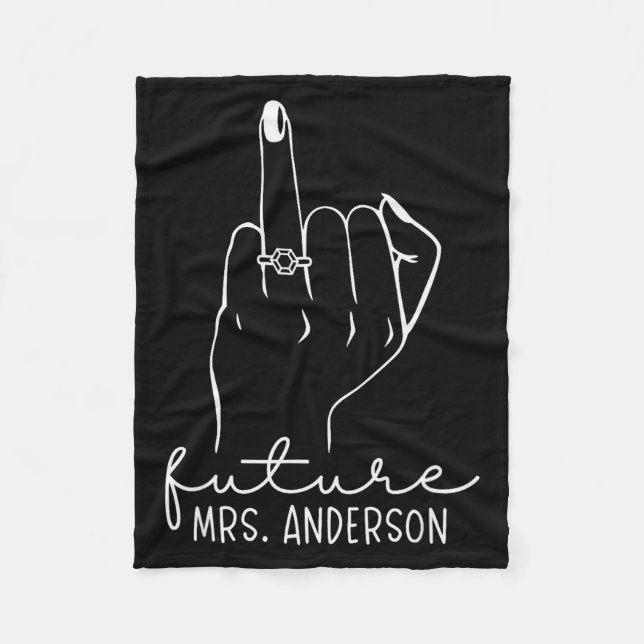 Cobertor De Velo Future Mrs. Anderson New Bridal To Be Fiance Bache (Frente)
