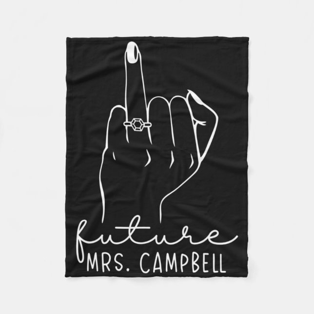 Cobertor De Velo Future Mrs. Campbell New Bridal To Be Fiance Bache (Frente)