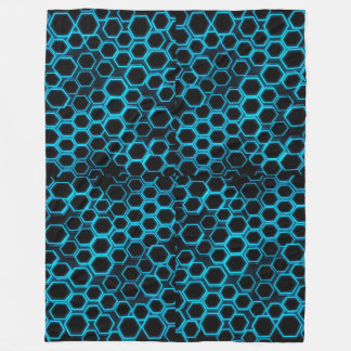 Cobertor De Velo Futurística Neon Hexagon Tech Blanket Design