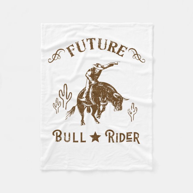 Cobertor De Velo Futuro Bull Rider Cowboy Ocidental (Frente)
