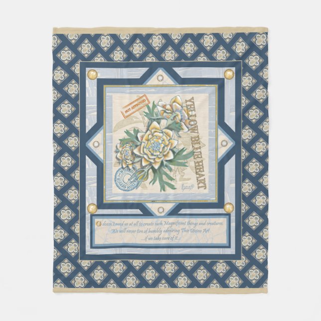 Cobertor De Velo G Criação de floração amarela (Frente)