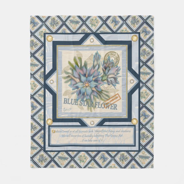 Cobertor De Velo G. Flor azul do Instituto de Criação (Frente)