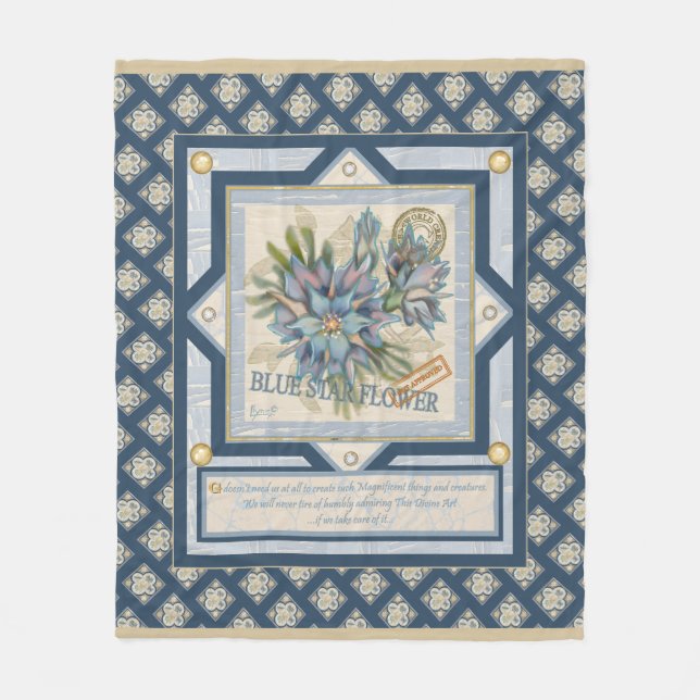 Cobertor De Velo G. Flor azul do Instituto de Criação (Frente)