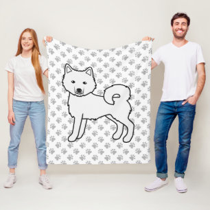 Cobertor De Velo Galáxia Branca Malamute Cartoon Cachorros e Patas