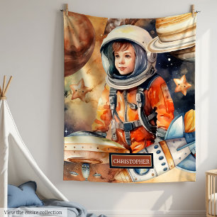 Cobertor De Velo Galáxia Personalizada do Astronauta do Blanket