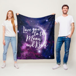 Cobertor De Velo Galáxia Roxa Mágica Lua Crescente Celestial