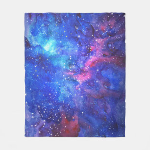 Cobertor De Velo Galaxy Watercolor Night Sky.