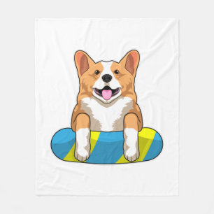 Cobertor De Velo Galês Corgi em Nadação com conselho de Nadaçã
