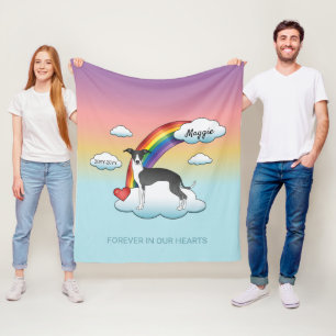 Cobertor De Velo Galgo Italiano Preto E Branco Arco-Íris Memorial